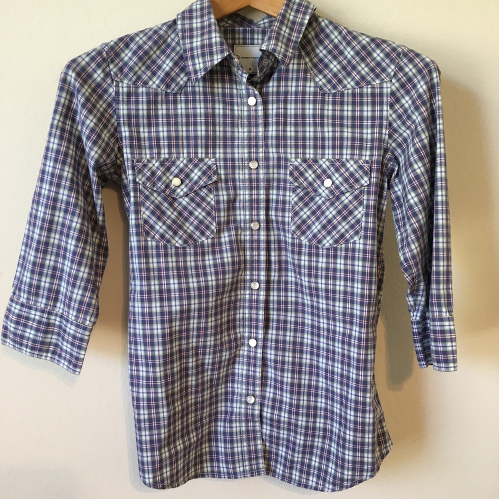 AG Small Slim Fit Checkered Button Down